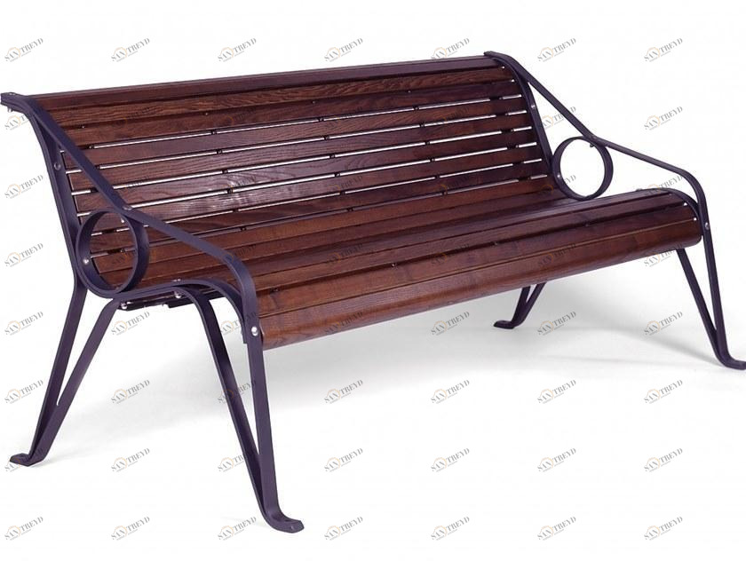 Euroform W Скамья из дерева с подлокотниками со спинкой sun-id-1391600