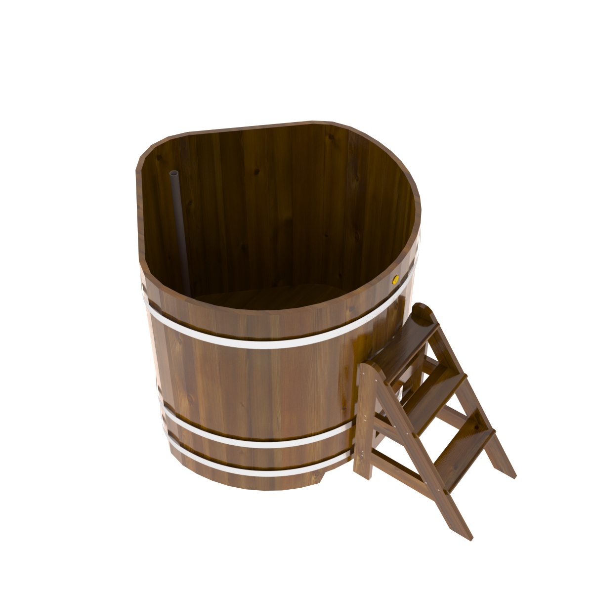 2315 Купель угловая из лиственницы Рустик 1,19х1,19х1,2 морёная Alyarus  - Вид №2