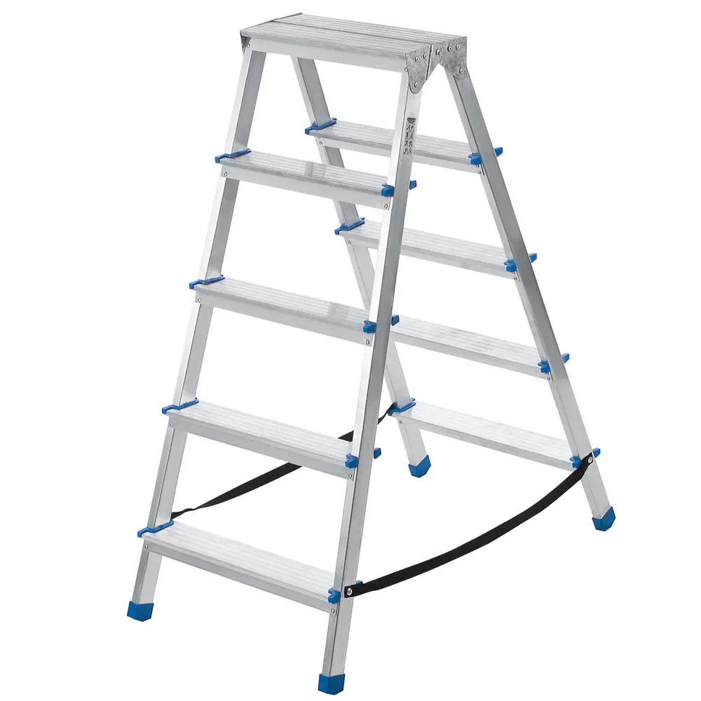 Стремянка LADDERBEL двусторонняя алюминиевая с 5 ступенями 18502519 STLM-0011022