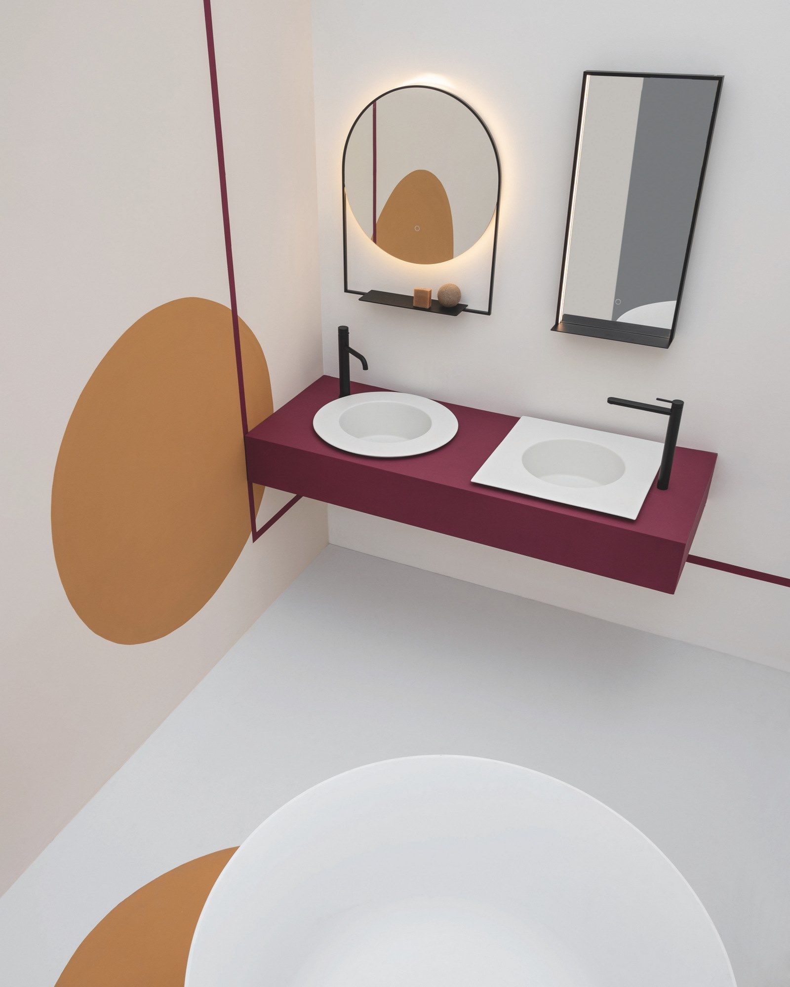 Квадратная раковина с керамической круглой ванной Axa Skyland ARCH-00059272 - Вид №1