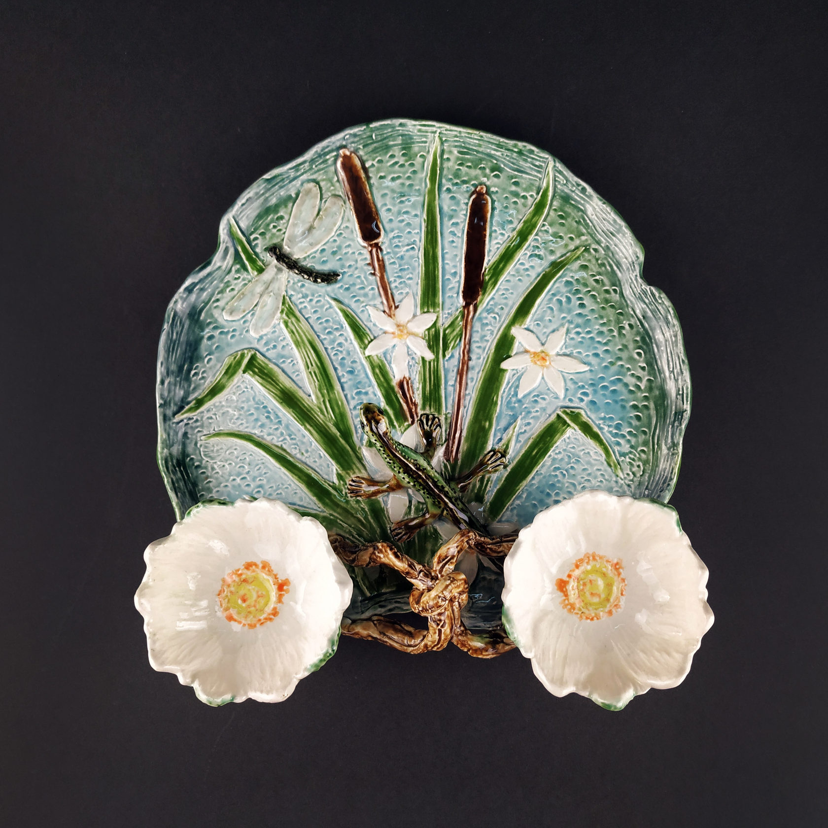 Блюдо для закусок (с двумя кувшинками) Синий PROVANSFAIENCE sun-id-994728 - Вид №16