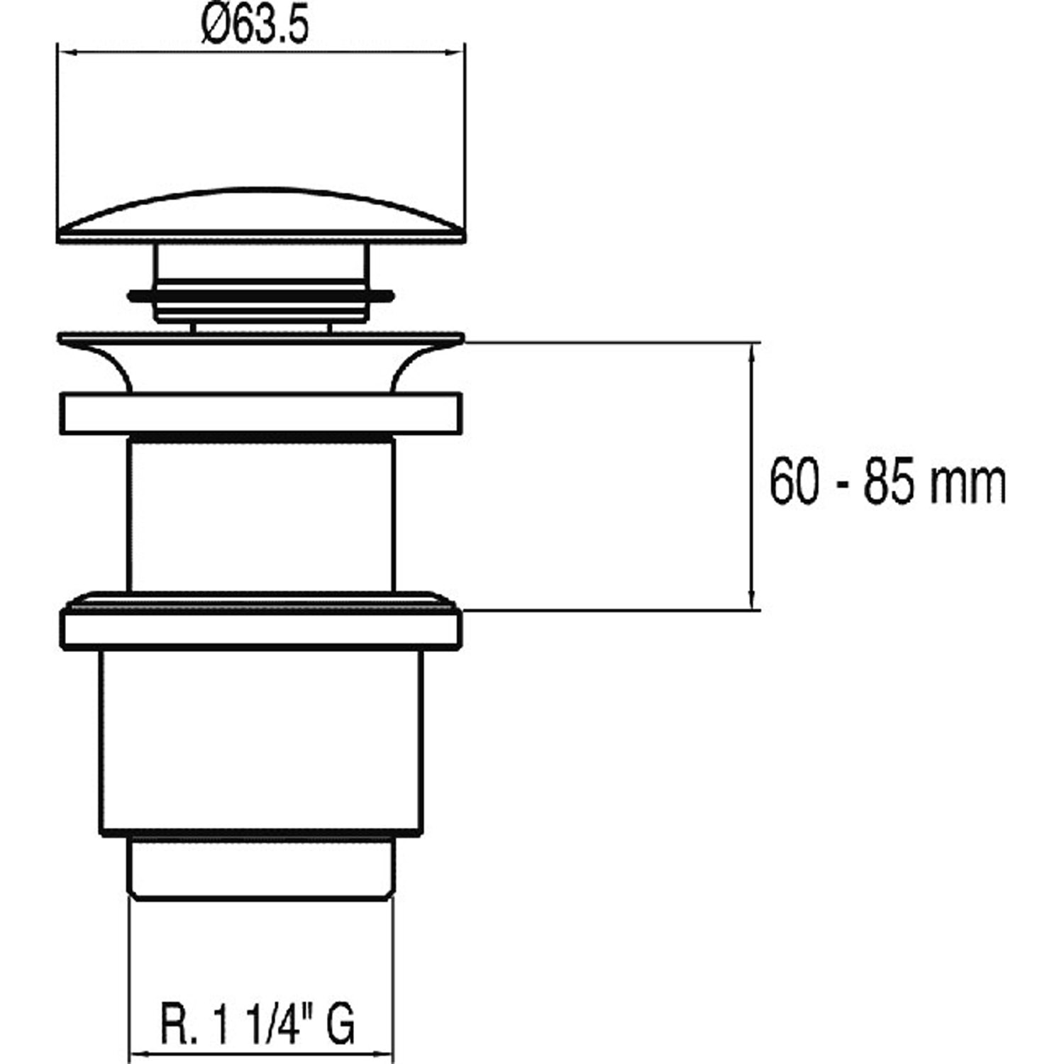 Сливной клапан Click-Clack для умывальника без перелива-13494210 TRES RICAMBI - Вид №1