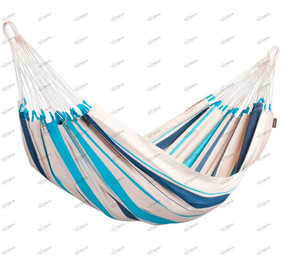 Подвесной гамак одноместный голубой Caribena aqua blue IMPEX  132312 Белый;голубой 