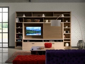 L'Ottocento Самонесущая деревянная оборудованная стена с тумбой под телевизор Industrial chic