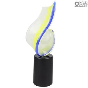 881 ORIGINALMURANOGLASS Скульптура Иллюзия - Белая Лента - муранское стекло OMG 16 см