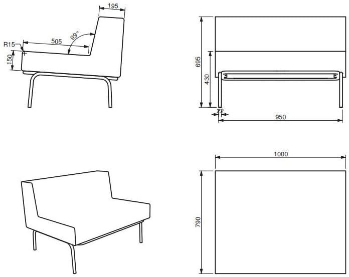 Диван из пены QM Quinze & Milan Каркас ARCH-00095317 - Вид №2