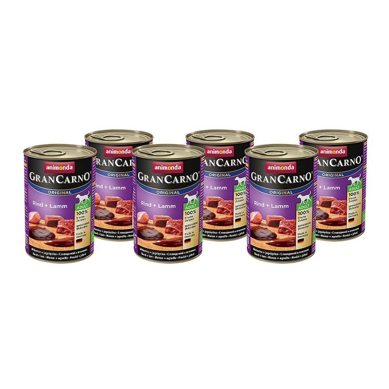 ПР0049486*6 Корм для собак GranCarno Original Adult говядина, ягненок банка 800г (упаковка - 6 шт) Animonda 