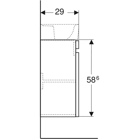 869046000 Шкафчик для раковины Geberit Renova Plan, с одной дверью Geberit  - Вид №17