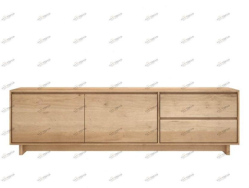 Ethnicraft Низкая тумба под тв из массива дерева Oak wave 51453