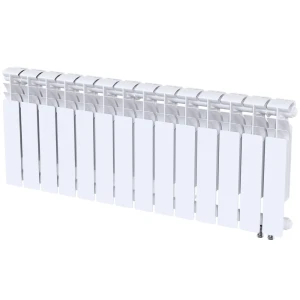 Радиатор секционный Le Heat Bimetal 350/90 14 секций нижнее подключение биметалл белый
