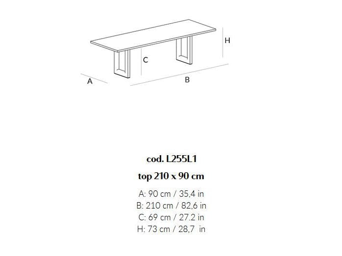 Прямоугольный обеденный стол из массива дерева Lando PALLADINO ARCH-00148444 - Вид №3