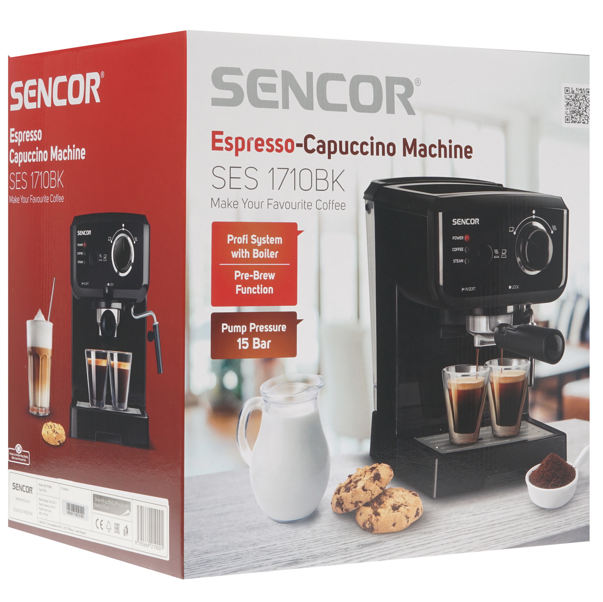 8158121 Кофеварка рожковая Senсor SES 1710BK черный Sencor STDN-0129504 - Вид №8