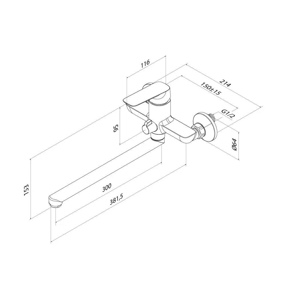 Смеситель для ванны Iddis Token однорычажный универсальный с лейкой и шлангом цвет черный STLM-2069956 - Вид №6