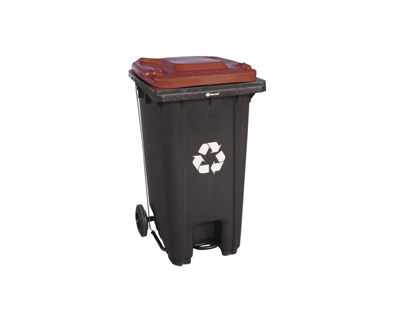 KJS412 Мусорный бак СЕРЫЙ, на колесах, с педальным управлением, 120 л, без крышки Merida  - Вид №5