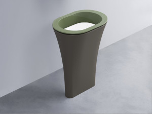 AMLA65-AG+AMPILO-BL+AMCOLO-FN Раковина Amedeo Ovale отдельностоящая cielo Enjoy + Amedeo