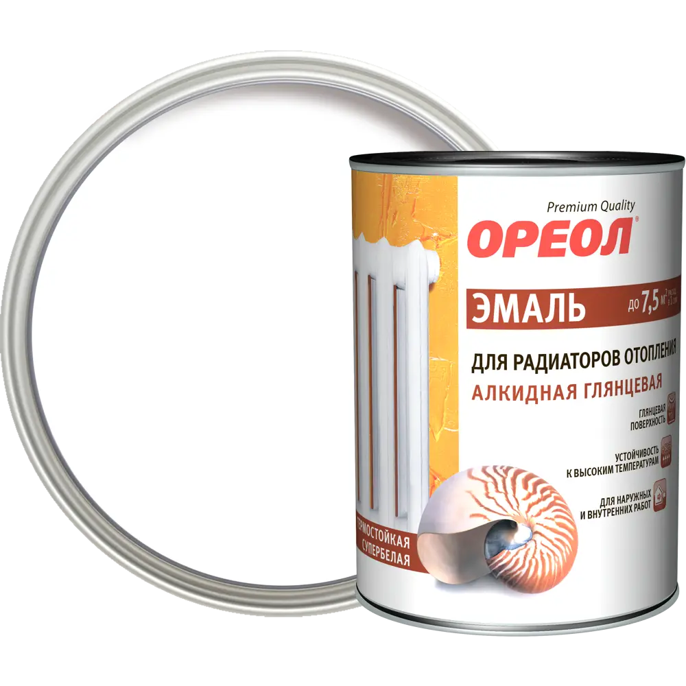 Эмаль алкидная для радиаторов отопления Ореол глянцевая 1 кг STLM-2063360