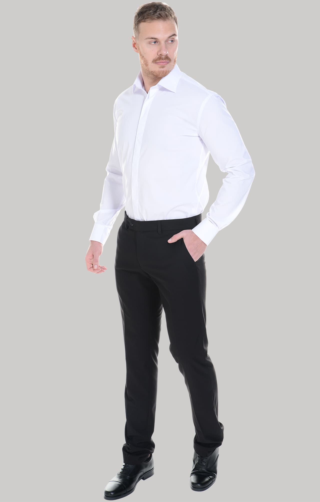 62470 Рубашка мужская  white El-Risto  Корпоративная одежда  размер 45/182-188  - Вид №17