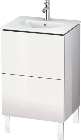 LC660402222 Тумбочка напольная L-Cube #LC6604 520 x 419 мм Белый глянцевый декор Duravit - Вид №1