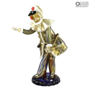 150 ORIGINALMURANOGLASS Статуэтка Арлекино - карнавальный персонаж - автор Walter Furlan - муранское стекло OMG  см