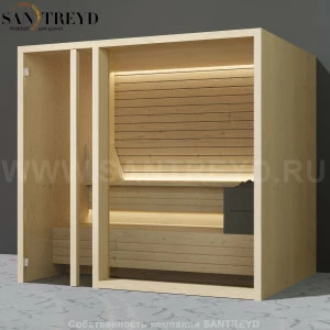 Effegibi YOKU.G105 SA.70300004 Сауна с левой дверью. Мощность: 10,5 кВт макс. Размеры: длина 230 см, ширина 200 см. Отделка: осина термообработанная