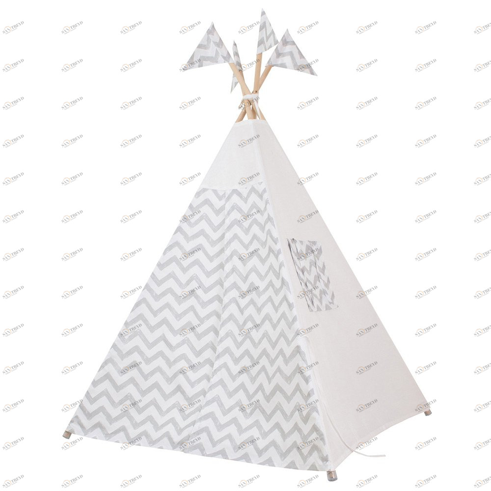 Вигвам для детей Grey Zigzag VAMVIGVAM GREY ZIGZAG 281917 Белый;серый Santreyd 