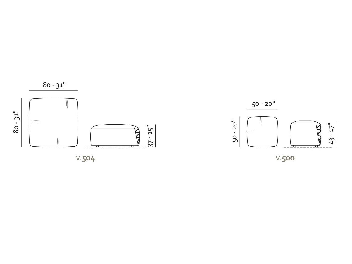 Квадратный пуф из ткани Max Divani KEA ARCH-00096847 - Вид №4