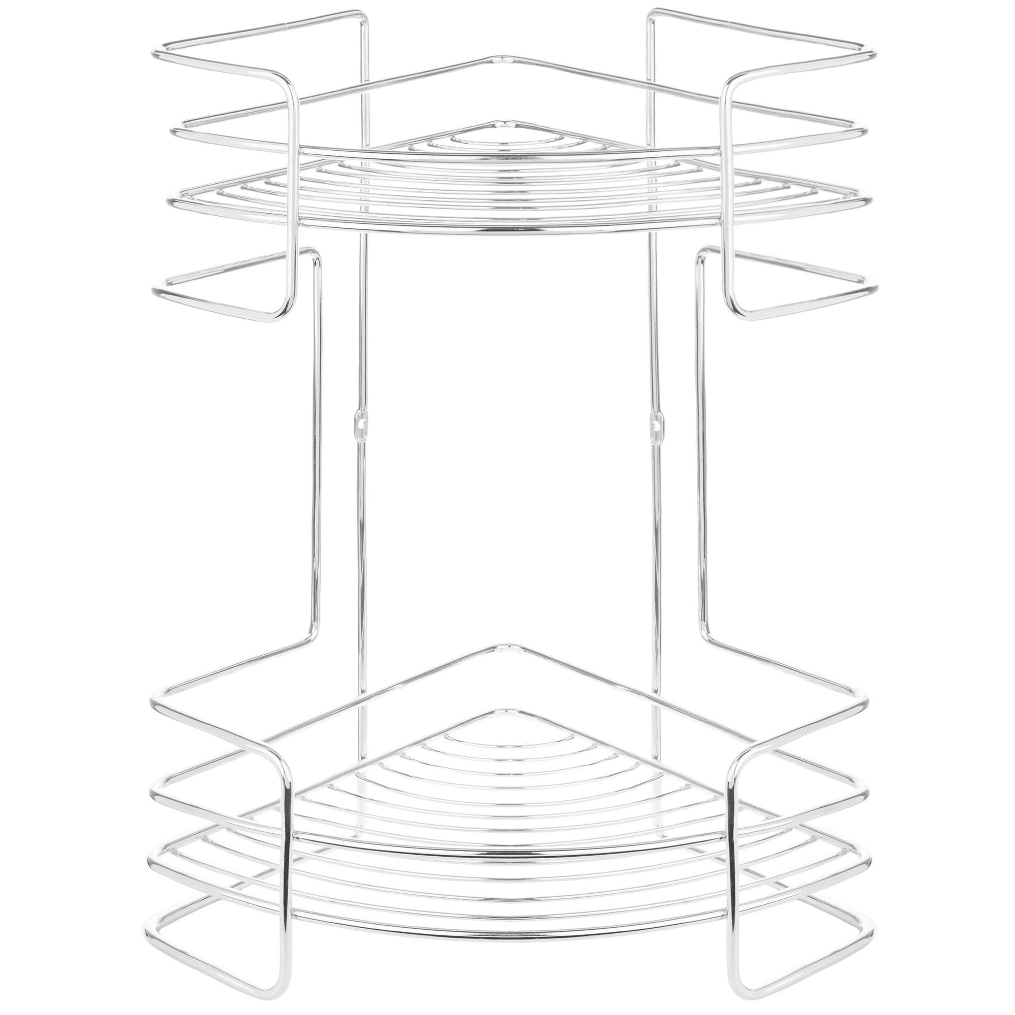 82484985 Полка двухъярусная угловая 23х23х38 см цвет хром Новые горизонты Santreyd 