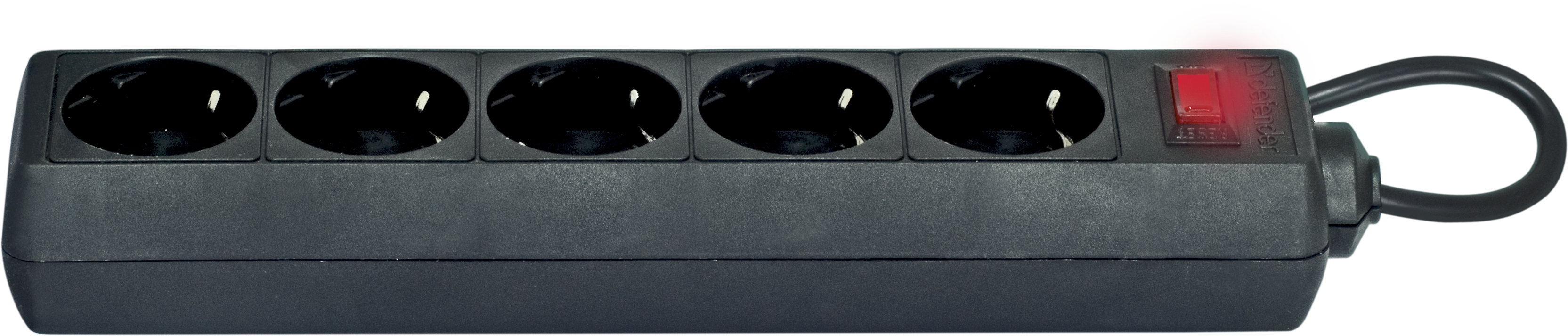 99486 Surge protector es 5 5m, black, 5 outlets Defender Santreyd  - Вид №1