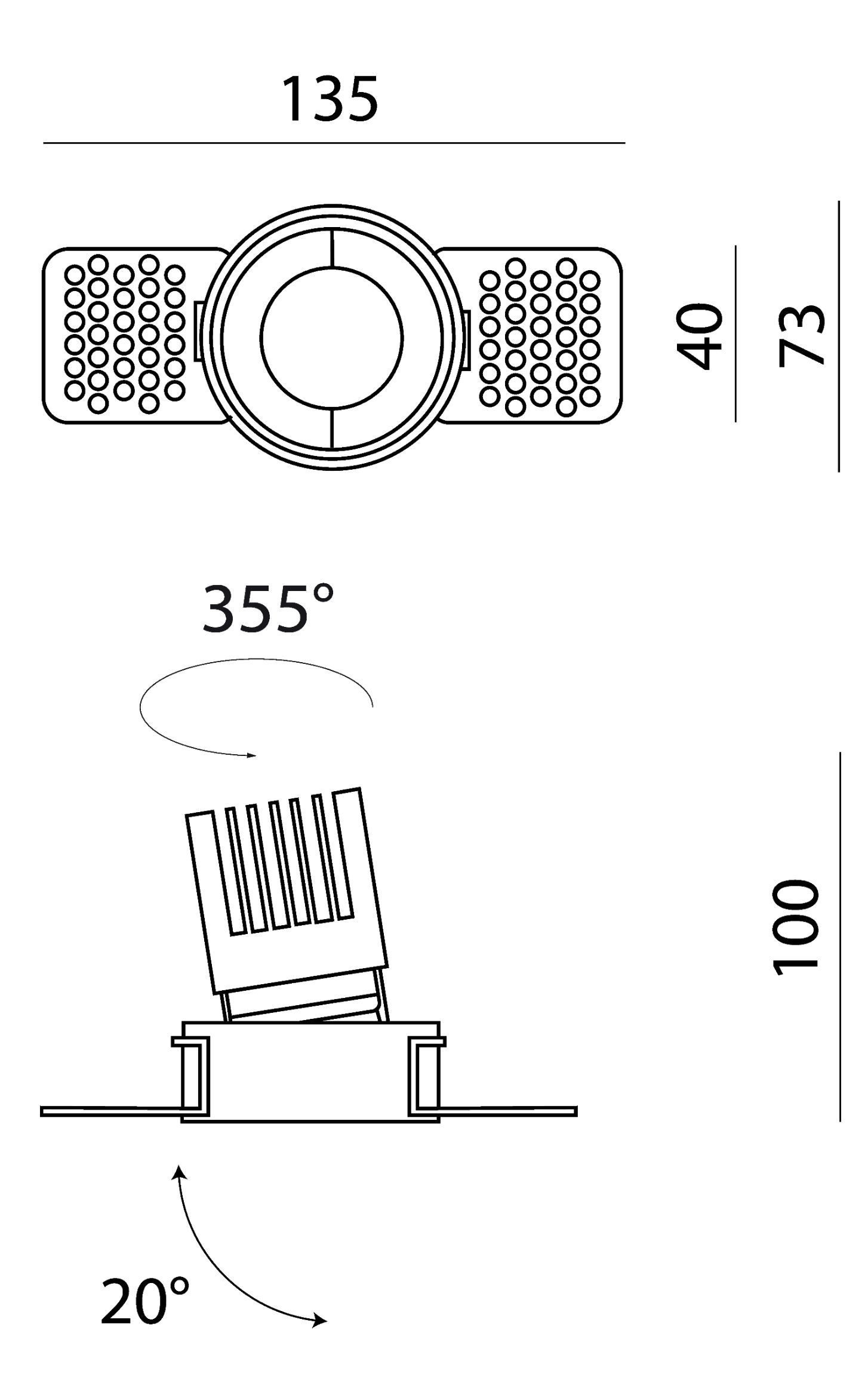 Алюминиевый регулируемый светодиодный прожектор Lucifero's Best ARCH-00151198 - Вид №9
