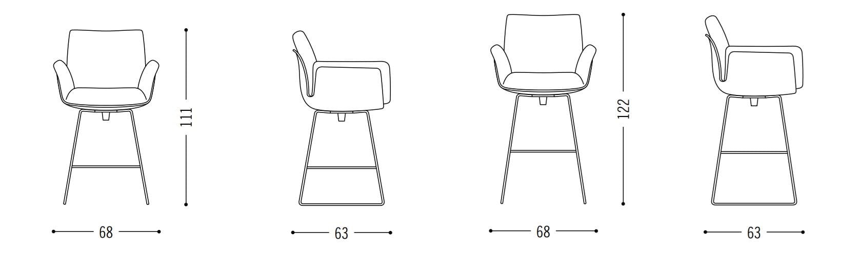 Высокий стул со спинкой COR Alvo ARCH-00065335 - Вид №4