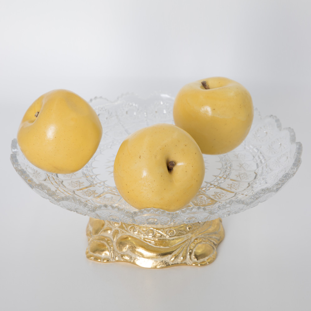 52094 BOGACHO Фруктовница-конфетница - 13 Айвори мрамор / стекло  - Вид №4