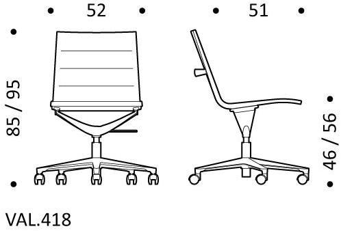 ICF Поворотное офисное кресло из ткани с 5 спицами на колесиках Valea sun-id-1494616 - Вид №4