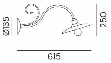 Il Fanale Бра из металла с фиксированным кронштейном Barchessa 220.04.or / 220.05.or / 220.06.or - Вид №4