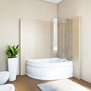 Шторка на ванну 100x160 GV-862AR прозрачное стекло 6 мм GUTEWETTER TREND PEARL