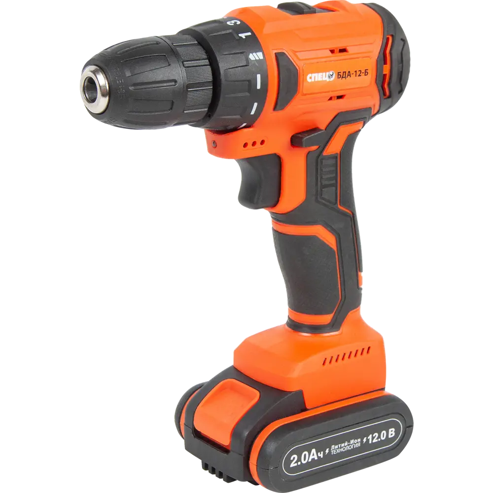 Дрель-шуруповерт аккумуляторная бесщеточная Спец БДА-12-Б, 12 В Li-ion 2x2 Ач STLM-2046745