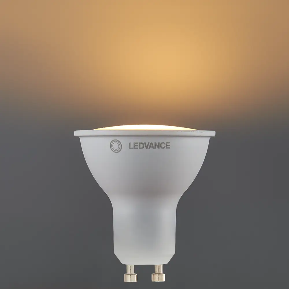 Лампа умная светодиодная Wi-Fi Ledvance Smart Plus GU10 220-240 В 5 Вт спот прозрачная 350 лм, изменение цвета RGB STLM-2180850 - Вид №1