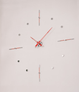 095540 Настенные часы i хром-красный Nomon Mixto