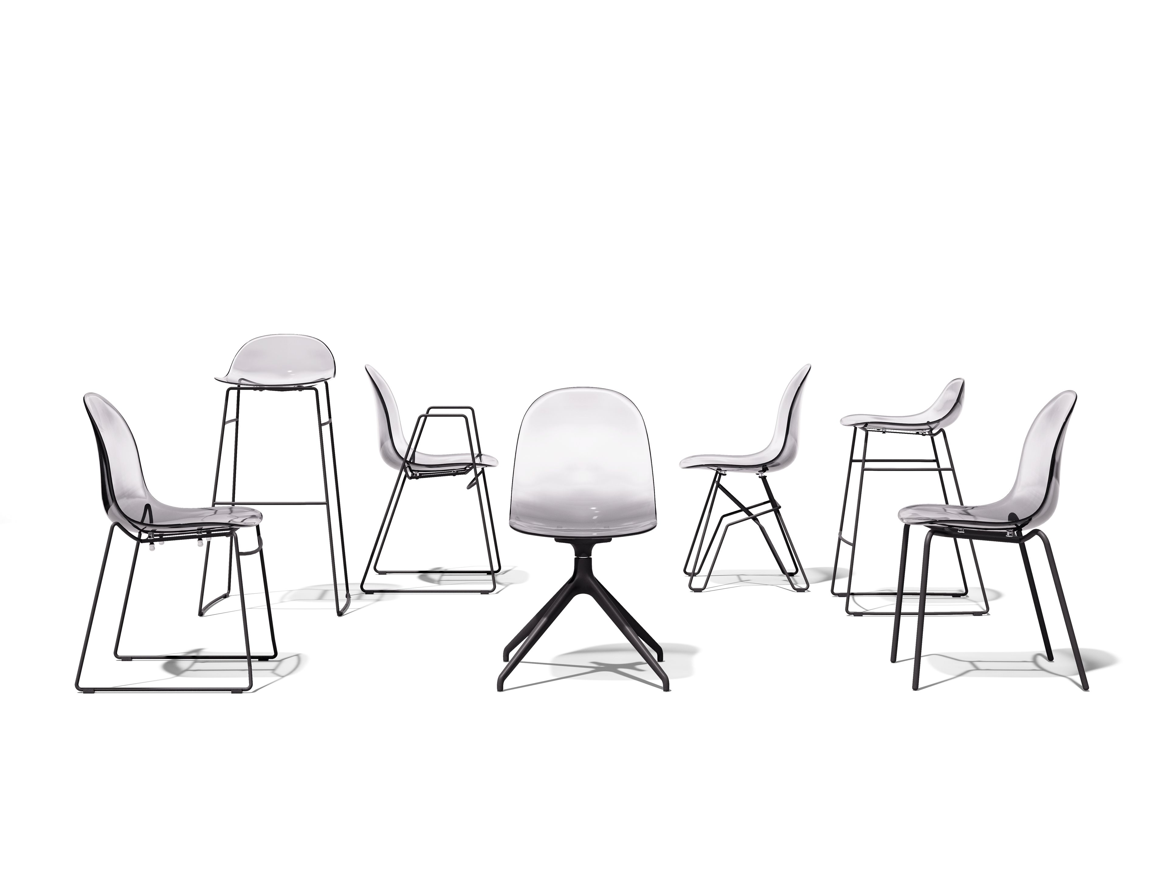 Стул с поликарбонатной оболочкой и металлическими ножками Connubia Академия ARCH-00027451 - Вид №1