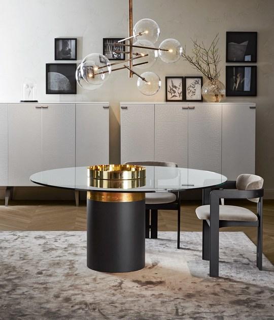 Gallotti&Radice Круглый хрустальный стол на деревянной основе Haumea sun-id-1487571 - Вид №1
