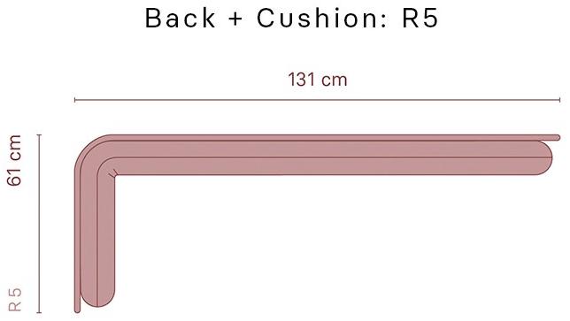 Momocca Модульная скамья со спинкой, обитая тканью Olga sun-id-1453689 - Вид №38