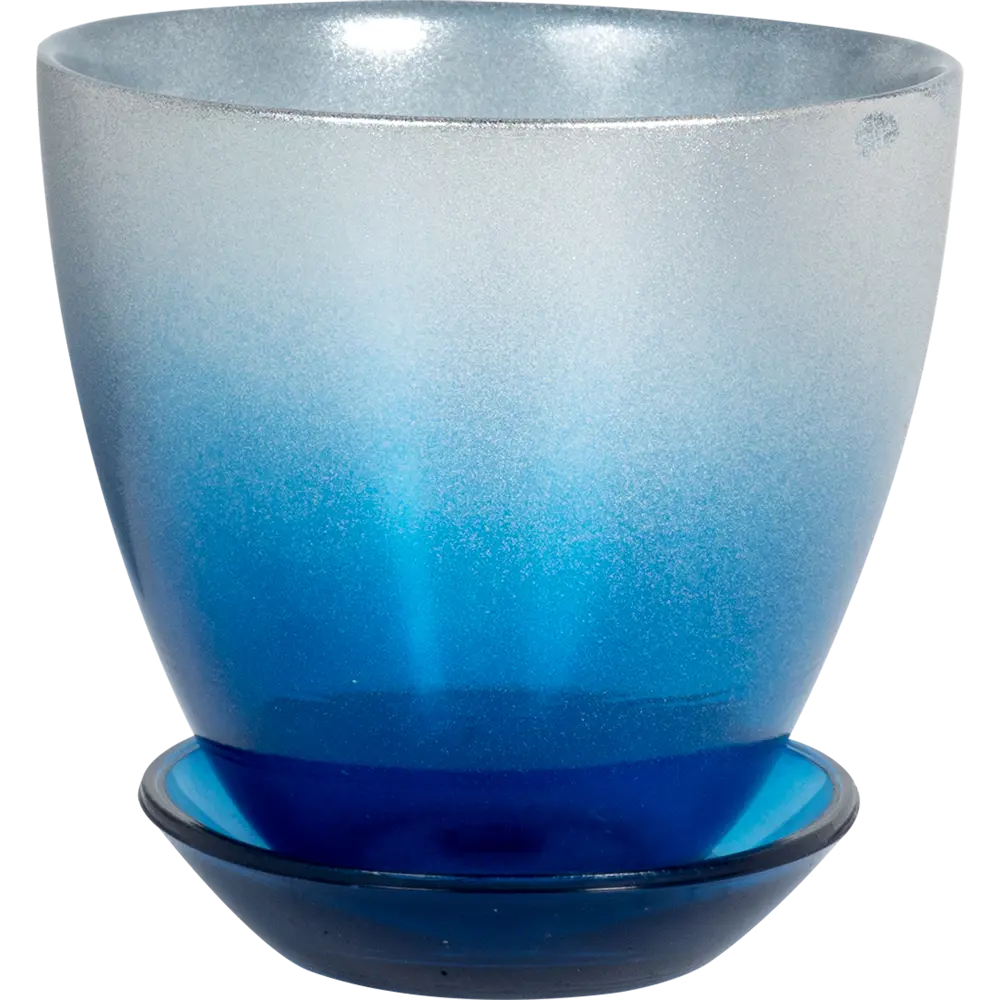 Горшок цветочный для орхидей Nina Glass ø11 h11 см v0.45 л стекло синий/прозрачный 82128246 STLM-2045011 