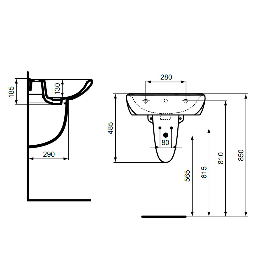 W401661 Раковина для установки с пьедесталом / полупьедесталом VIDIMA SEVA FRESH  - Вид №3