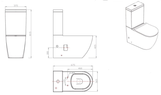 CX01008UW Компакт унитаз с бачком Белый Bravat Gina Турция - Вид №5