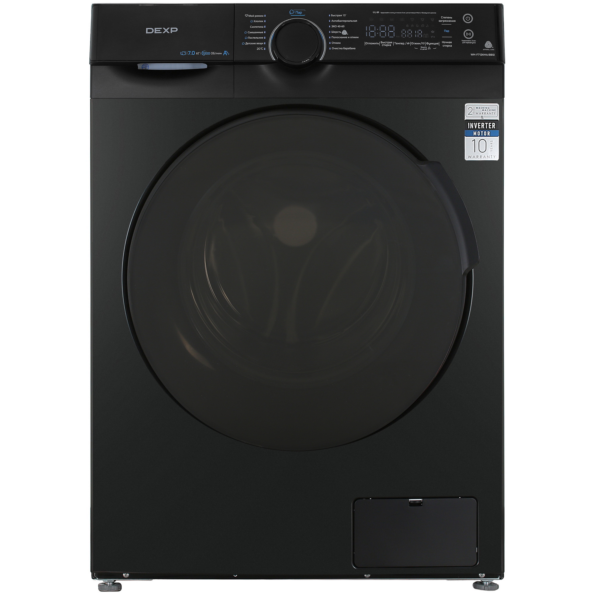 5429384 Стиральная машина DEXP WM-F712KMA/BBSI черный STDN-0020051